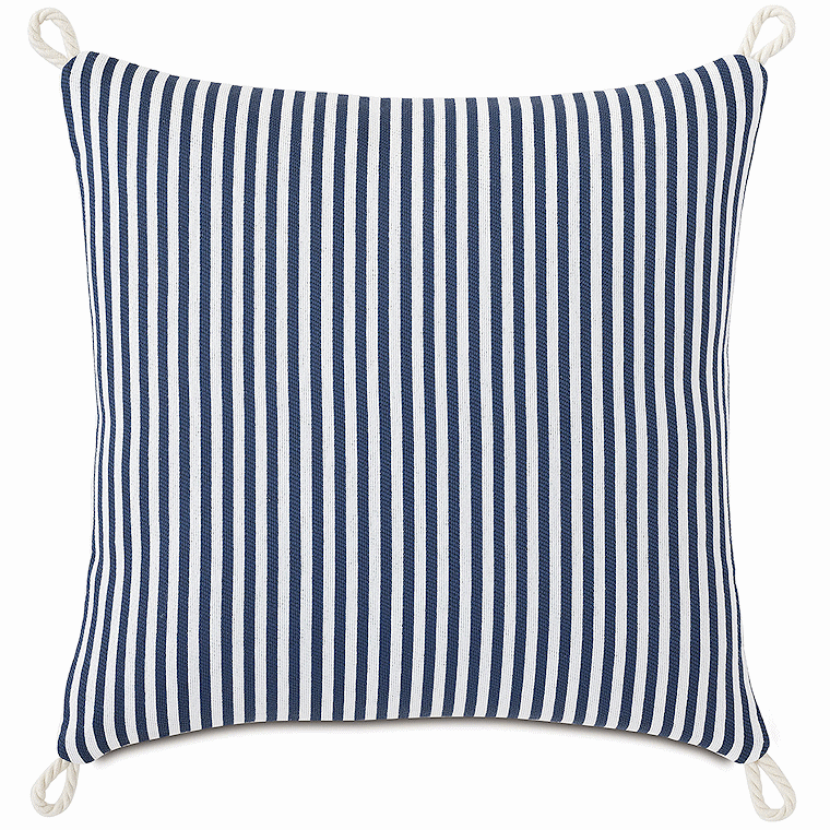 Retro Ticking Stripe Two-Tone Outdoor Pillows - Nautical Luxuries