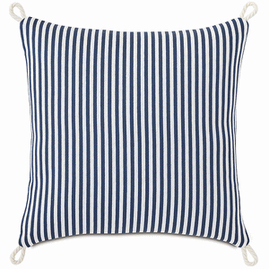Retro Ticking Stripe Two-Tone Outdoor Pillows - Nautical Luxuries