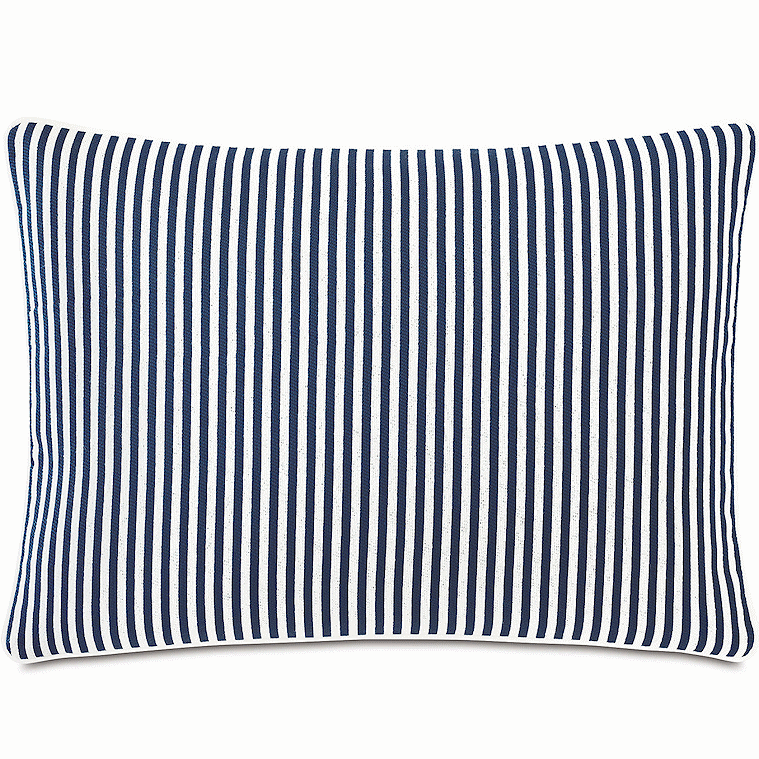 Retro Ticking Stripe Two-Tone Outdoor Pillows - Nautical Luxuries