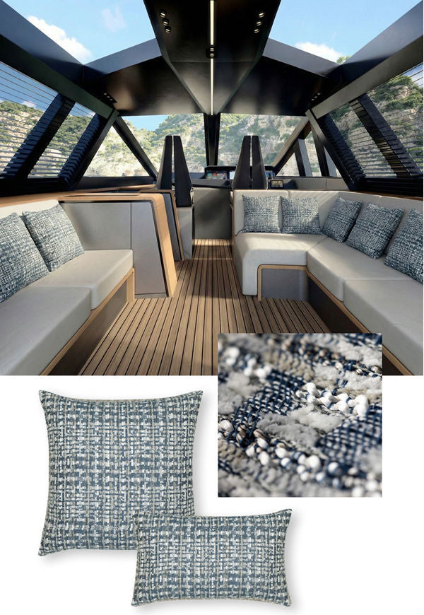 Bleu Touch Tweed Luxury Indoor/Outdoor Pillows - Nautical Luxuries