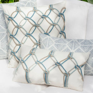 Nautical Net Sunbrella® Outdoor Pillows (2 Colors) - Nautical Luxuries