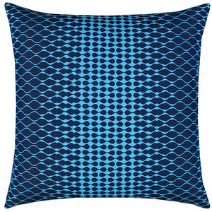 Optic Azure Sunbrella® Outdoor Pillows - Nautical Luxuries