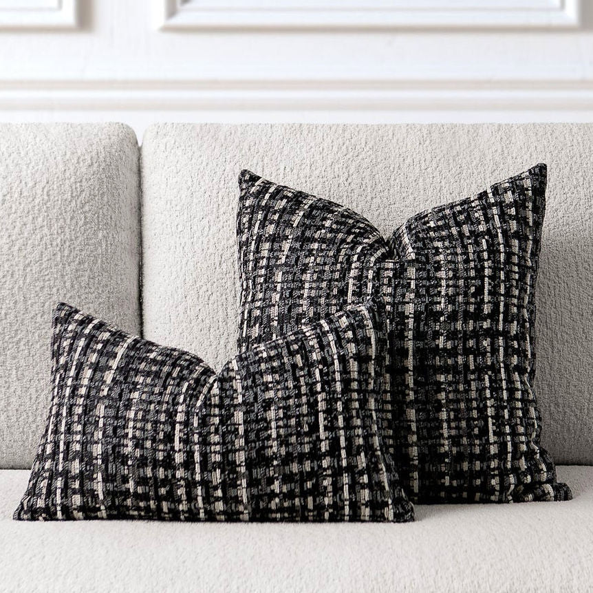 Charcoal Touch Tweed Luxury Indoor/Outdoor Pillows - Nautical Luxuries