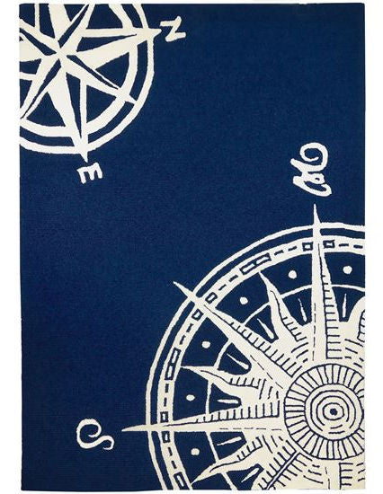 Nautical Compass Hand-Tufted Indoor/Outdoor Mats & Rugs - Nautical Luxuries