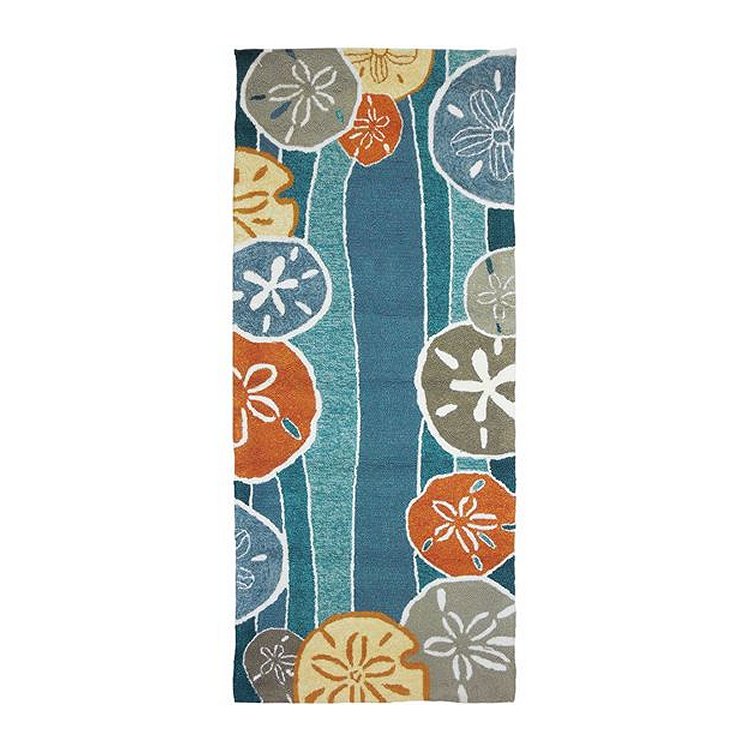 Sand Dollar Harvest Hand-Hooked Indoor/Outdoor Runner