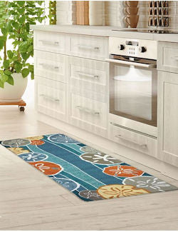 Sand Dollar Harvest Hand-Hooked Indoor/Outdoor Runner
