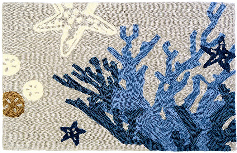 Blue Reef Hand-Hooked Indoor/Outdoor Mat - Nautical Luxuries