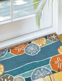 Sand Dollar Harvest Hand-Hooked Indoor/Outdoor Mats | Nautical