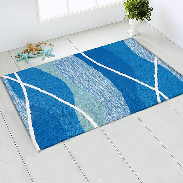 Tranquil Waters Hand-Hooked Indoor Coastal Mat - Nautical Luxuries