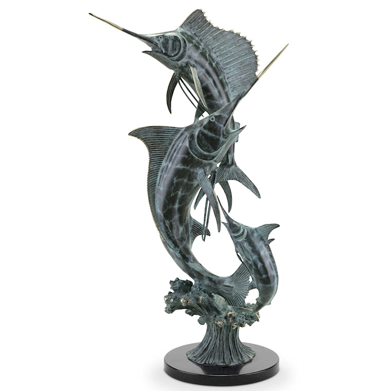 Bluewater Trio Brass Sculpture - Nautical Luxuries