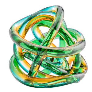 Ocean Sunset Blown Glass Knot Sculpture - Nautical Luxuries
