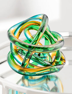 Ocean Sunset Blown Glass Knot Sculpture - Nautical Luxuries
