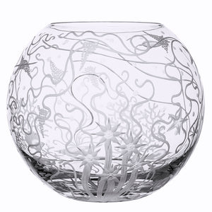 Bohemian Crystal Engraved Atlantis Vase - Nautical Luxuries