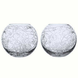 Bohemian Crystal Engraved Atlantis Vase - Nautical Luxuries