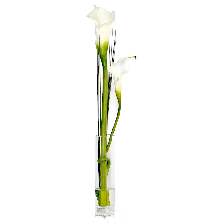 White Calla Lily Bud Vase Silk Floral  Arrangement - Nautical Luxuries