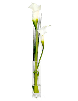 White Calla Lily Bud Vase Silk Floral  Arrangement