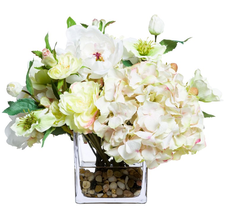 Fresh Cream Mixed Florals Yacht Silks Arrangement - Nautical Luxuries