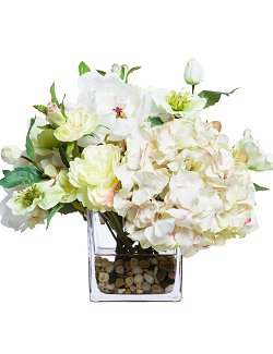 Fresh Cream Mixed Florals Yacht Silks Arrangement - Nautical Luxuries