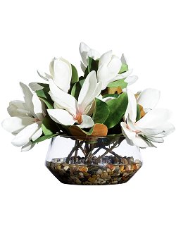 White Magnolia Floral Yacht Silks Arrangement - Nautical Luxuries