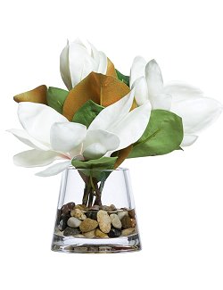 White Magnolia Stateroom Bouquet Yacht Silks Arrangement - Nautical Luxuries