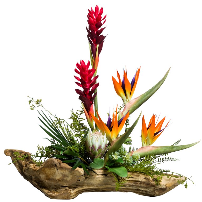 Tropical Driftwood Yacht Silks Centerpiece Arrangement - Nautical Luxuries