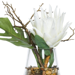 Tropical White Protea Stateroom Bouquet Yacht Silks Arrangement - Nautical Luxuries