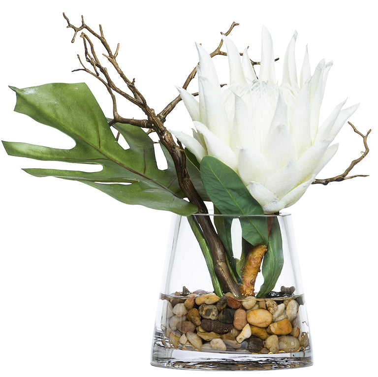 Tropical White Protea Stateroom Bouquet Yacht Silks Arrangement - Nautical Luxuries