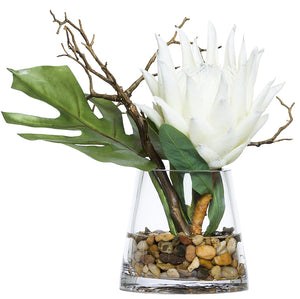 Tropical White Protea Stateroom Bouquet Yacht Silks Arrangement - Nautical Luxuries