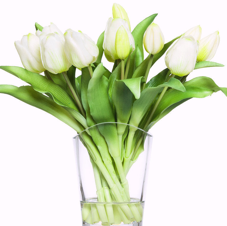 White Tulip Accent Bouquet Yacht Silks Arrangement - Nautical Luxuries