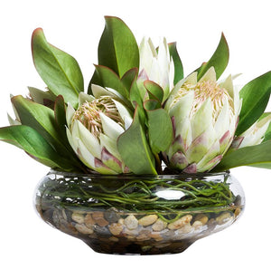 Tropical Proteas Small Centerpiece Yacht Silks Arrangement - Nautical Luxuries