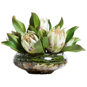 Tropical Proteas Small Centerpiece Yacht Silks Arrangement - Nautical Luxuries