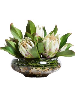 Tropical Proteas Small Centerpiece Yacht Silks Arrangement - Nautical Luxuries