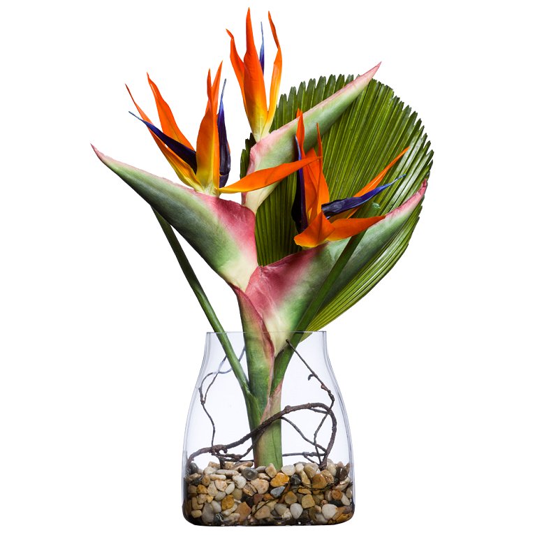 Exotic Bird of Paradise Palm Yacht Silks Arrangement - Nautical Luxuries