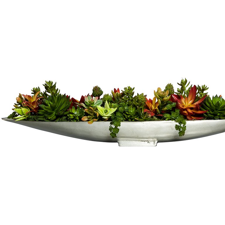 succulent boat Succulents Onboard Long Yacht Silks Centerpiece Arrangement– Nautical Luxuries
