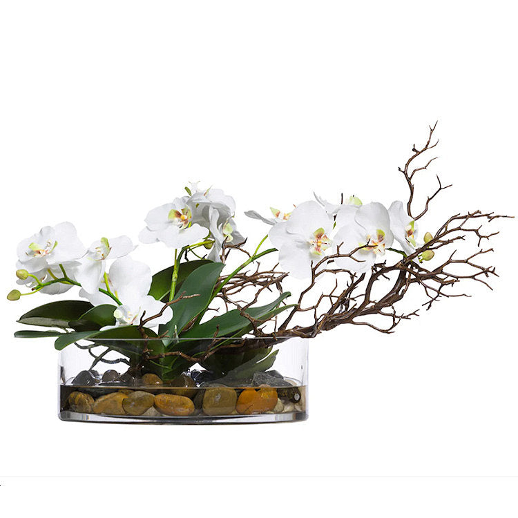 Orchids & Manzanita Branches Centerpiece Yacht Silks Arrangement