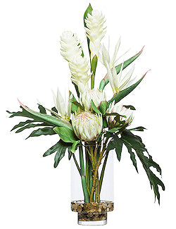 Tropical Whites Tall Yacht Silks Arrangement