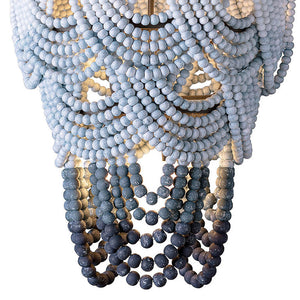 Ombre Blue Boho Beaded Chandelier