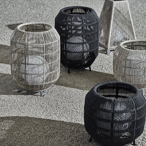 Indoor/Outdoor Open Weave Barrel Lamp - Nautical Luxuries
