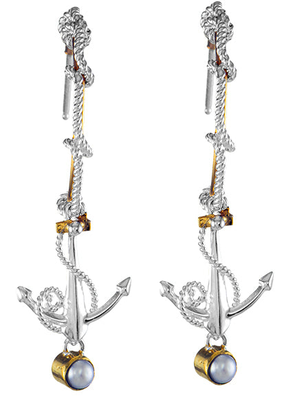 Sea Treasures Nautical Anchor Drop Earrings - Nautical Luxuries