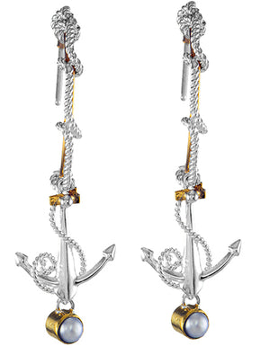 Sea Treasures Nautical Anchor Drop Earrings - Nautical Luxuries