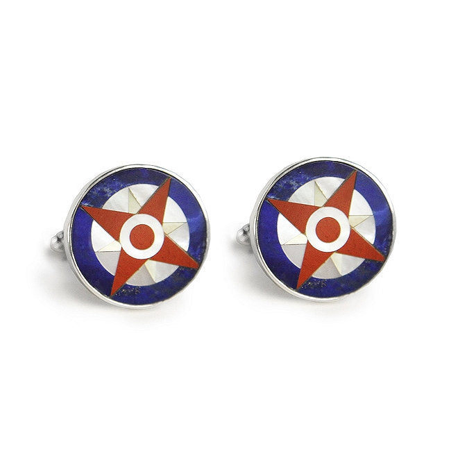 Sterling Compass Rose Cufflink Set - Nautical Luxuries