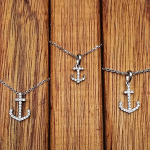 Diamond Studded Anchor Pendants - Nautical Luxuries