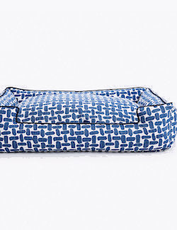 Blue Basket Weave Luxury Pet Bed - Nautical Luxuries