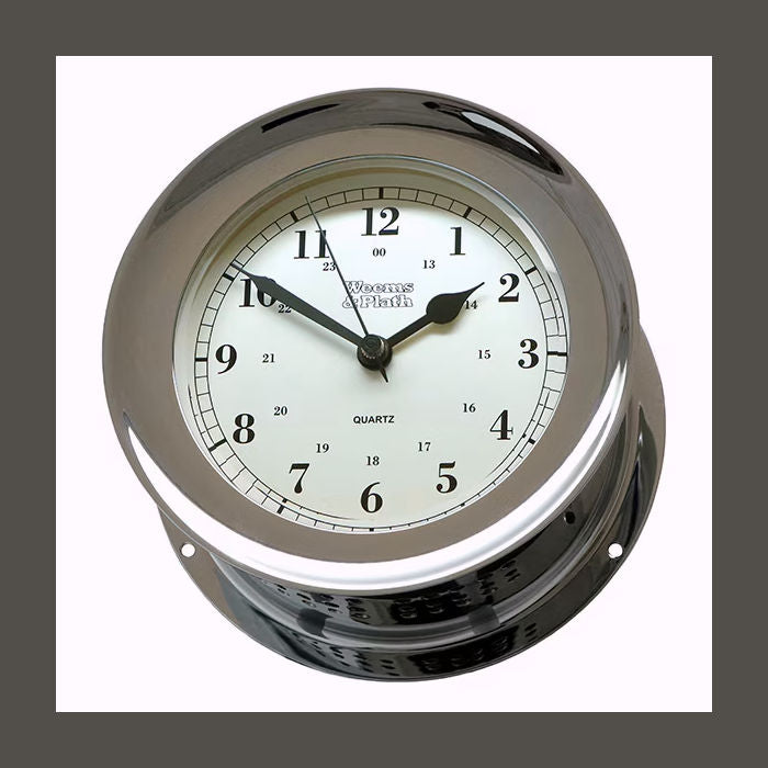 Weems & Plath Chrome Wall Clocks - Nautical Luxuries