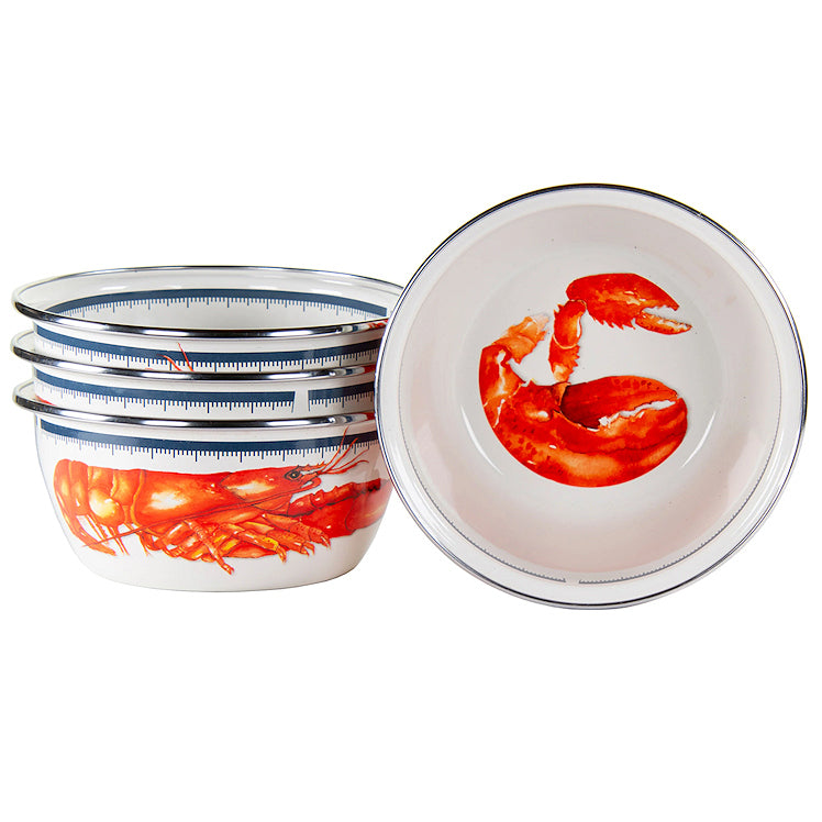 Red Lobster Porcelain Enamelware Dinnerware - Nautical Luxuries