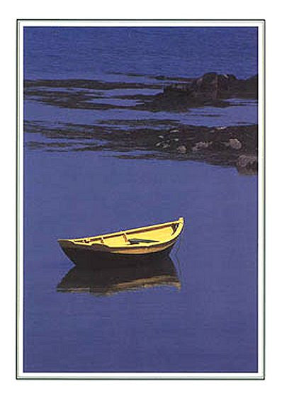Yellow Dinghy Blank Note Cards - Nautical Luxuries