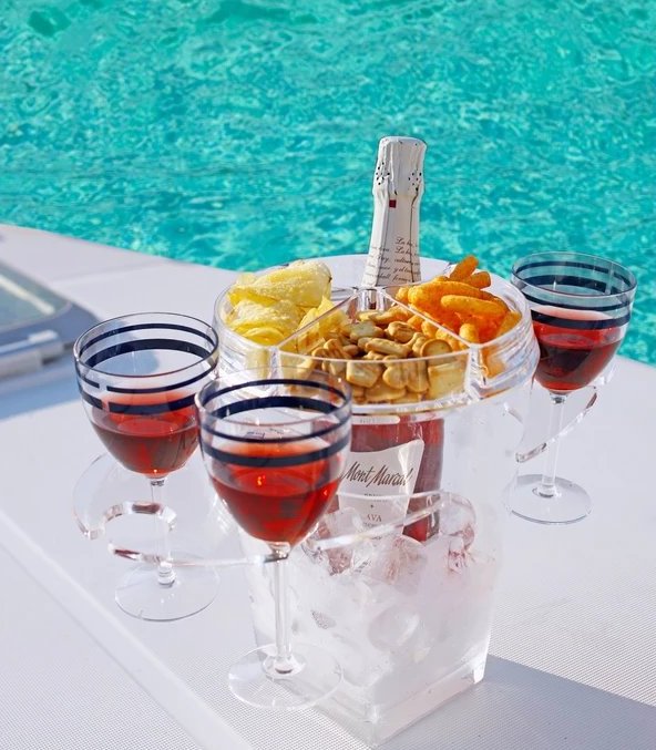 Acrylic Ice Bucket & Glass/Snacks Holder - Nautical Luxuries