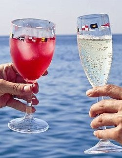 Waving Pennants Polycarbonate Glass Sets– Nautical Luxuries