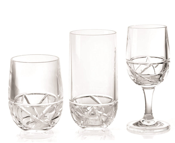 Clear Ice Fracture Acrylic Glass Sets - Nautical Luxuries