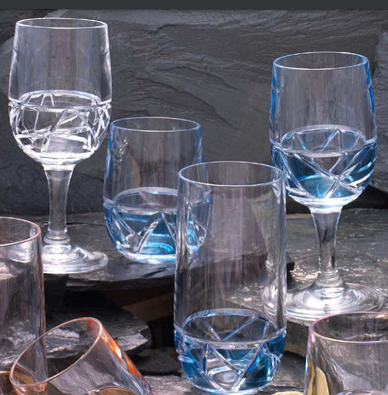 Niagara Blue Fracture Acrylic Glass Sets - Nautical Luxuries